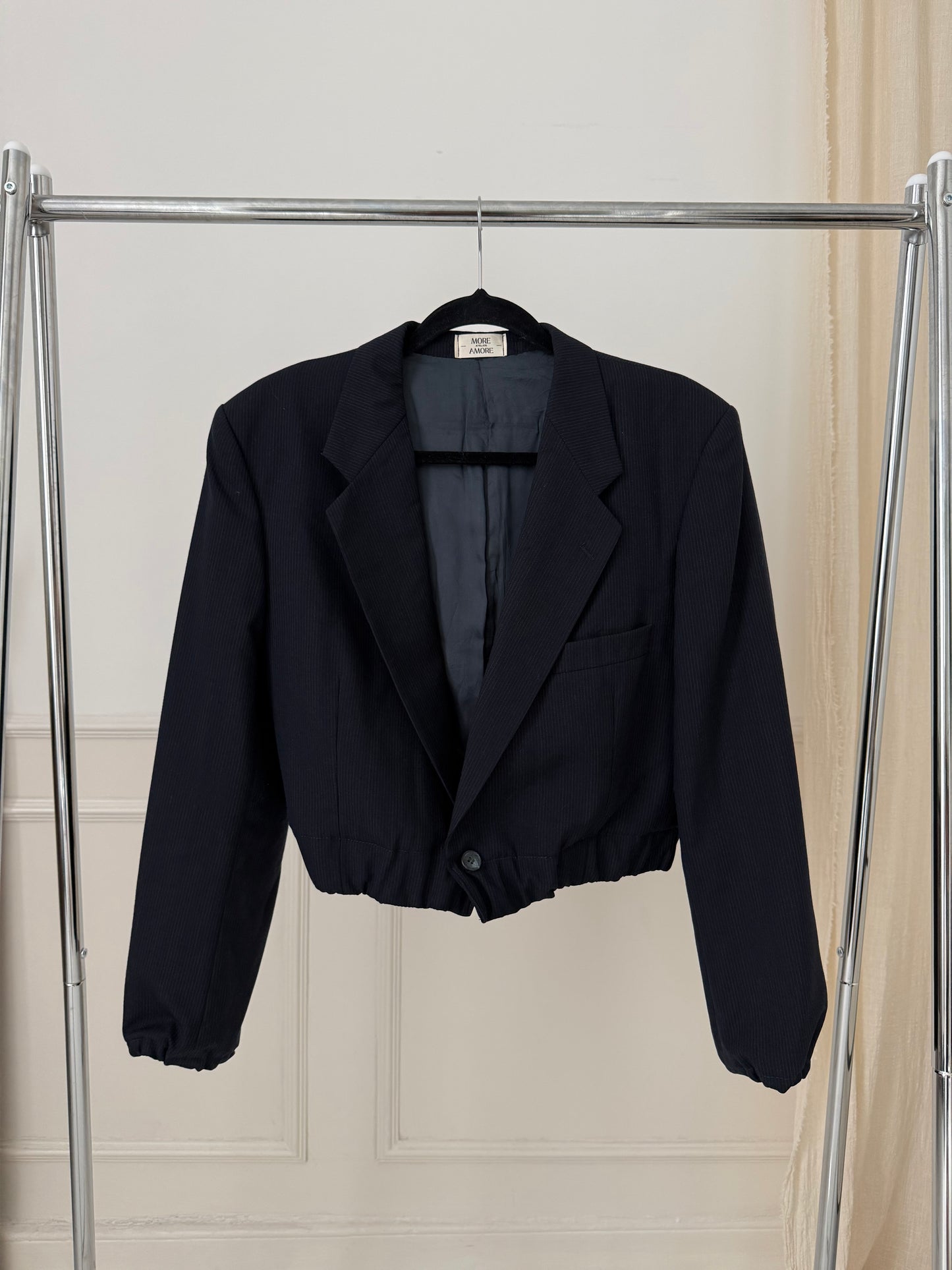 Vintage Yves Saint Laurent Reworked Cropped Blazer Bomber