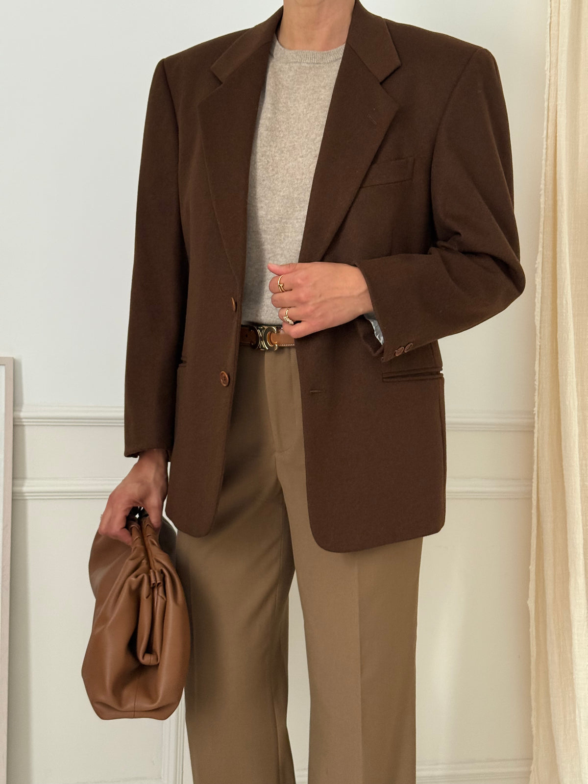 Vintage Brown Wool & Cashmere Blazer