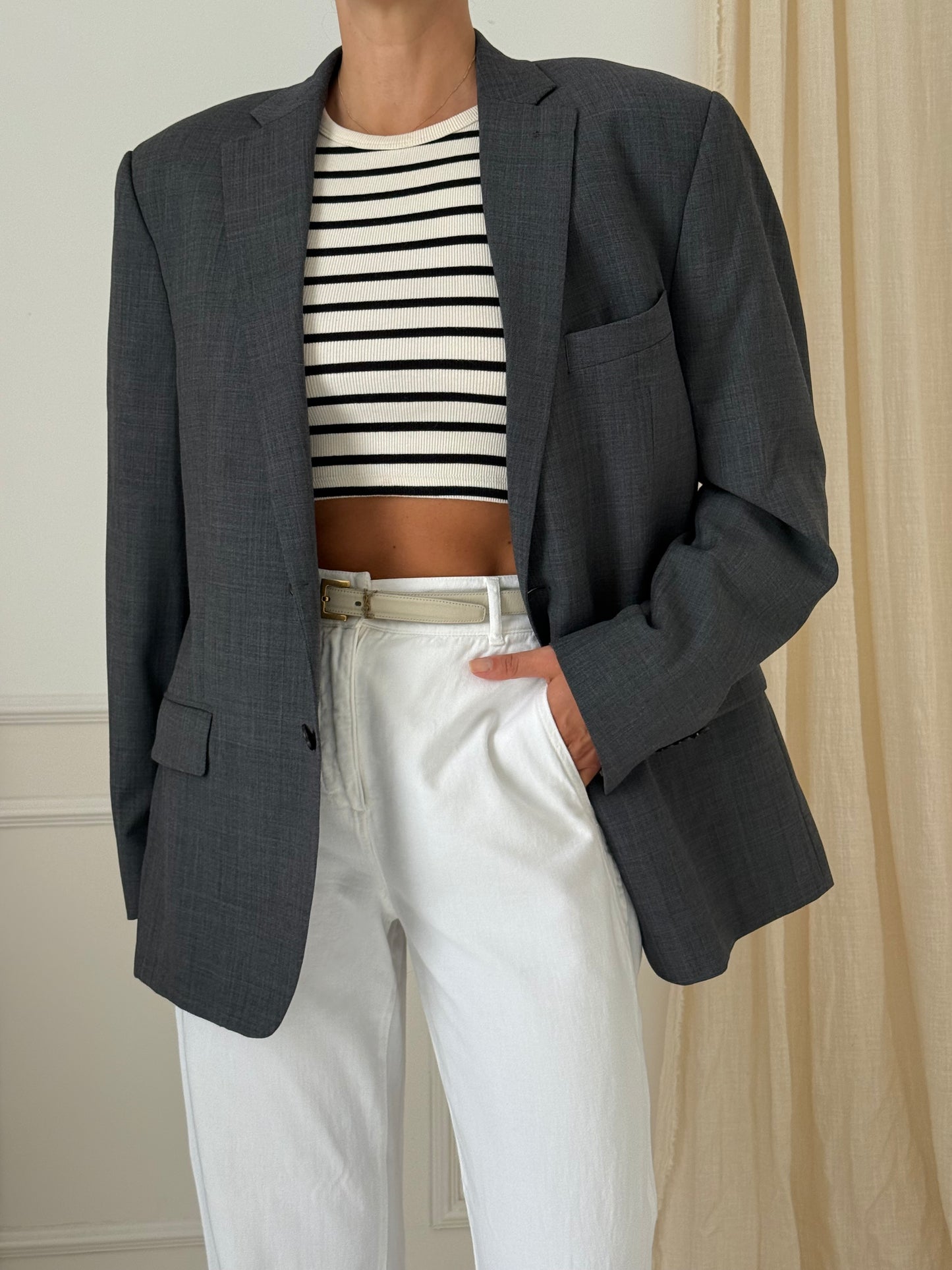 Ralph Lauren oversized grey blazer