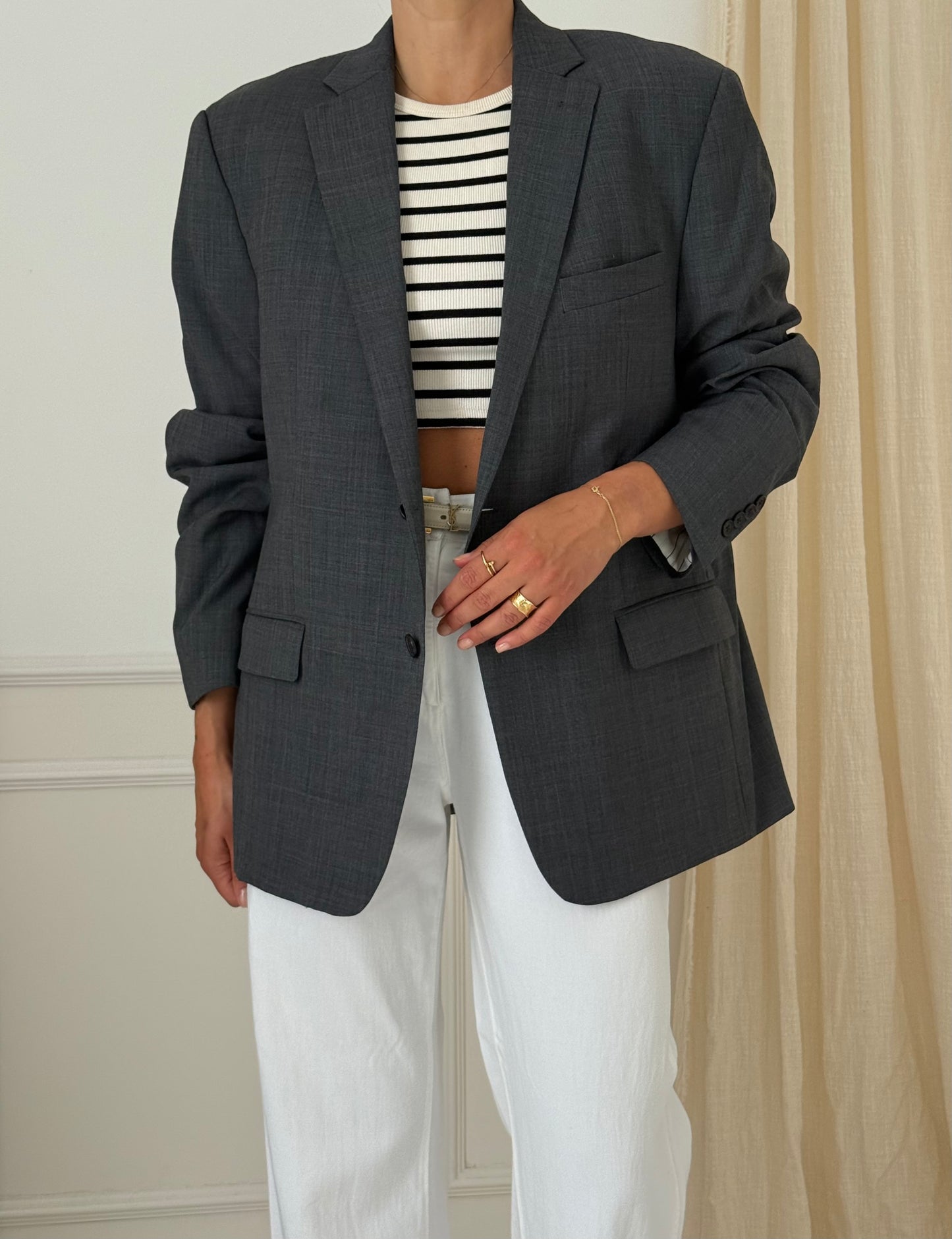 Ralph Lauren oversized grey blazer