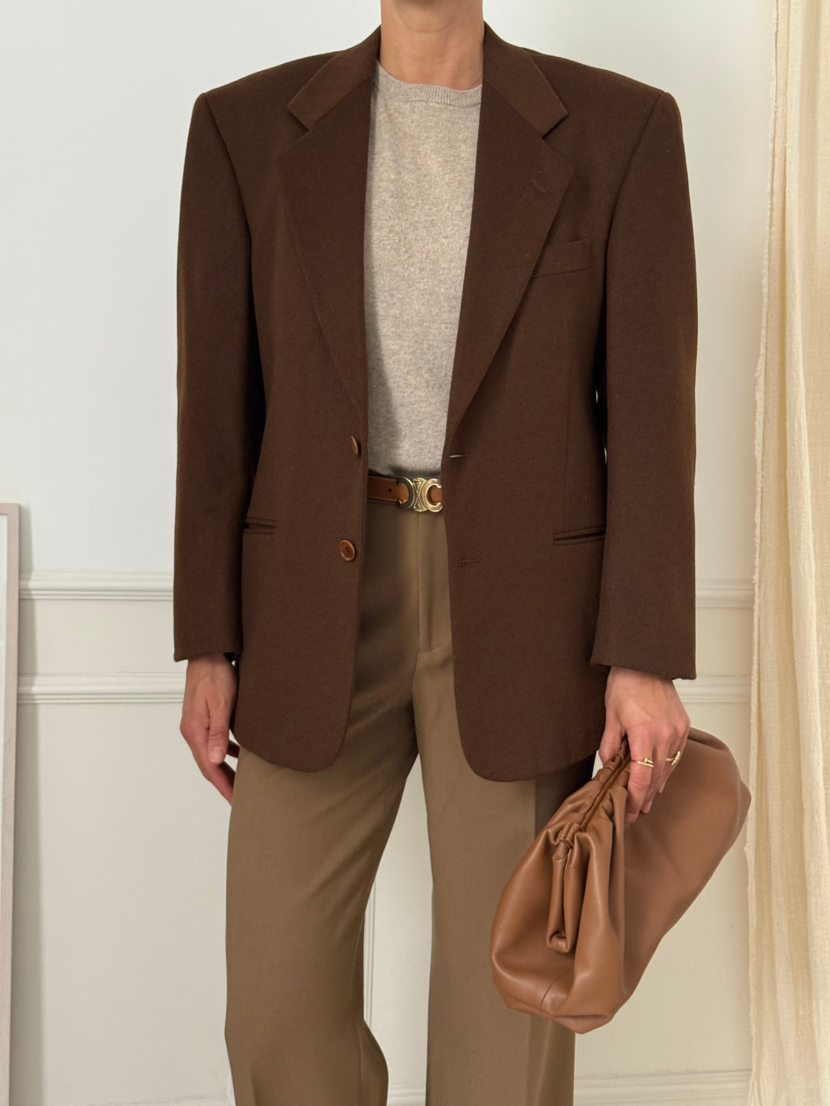 Vintage Brown Wool & Cashmere Blazer