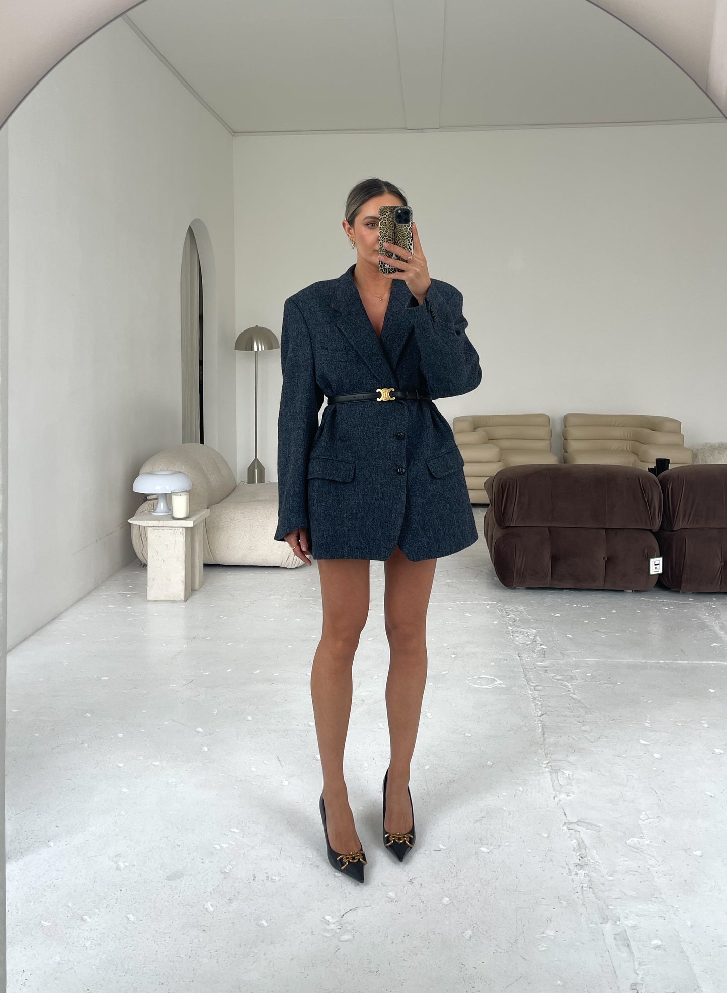 The Chelsea - Navy Wool Blazer Dress
