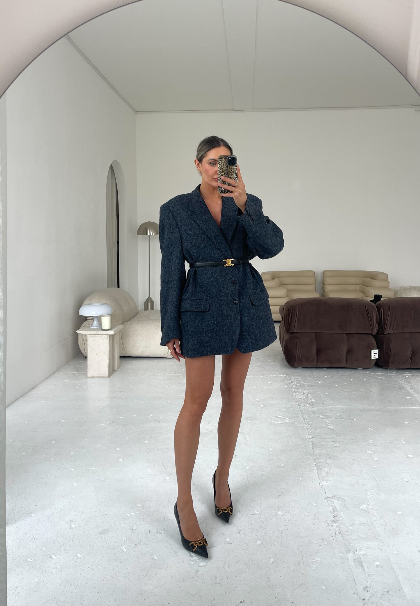 The Chelsea - Navy Wool Blazer Dress