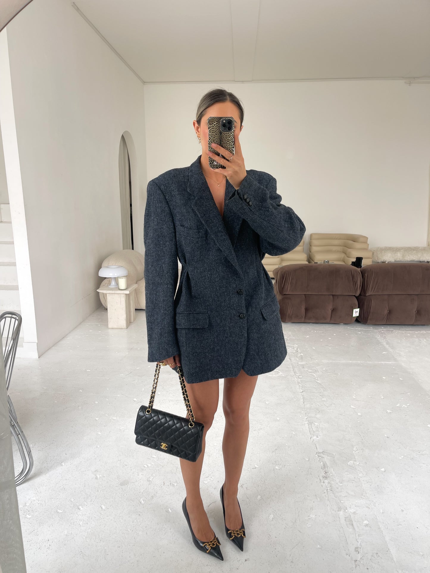 The Chelsea - Navy Wool Blazer Dress