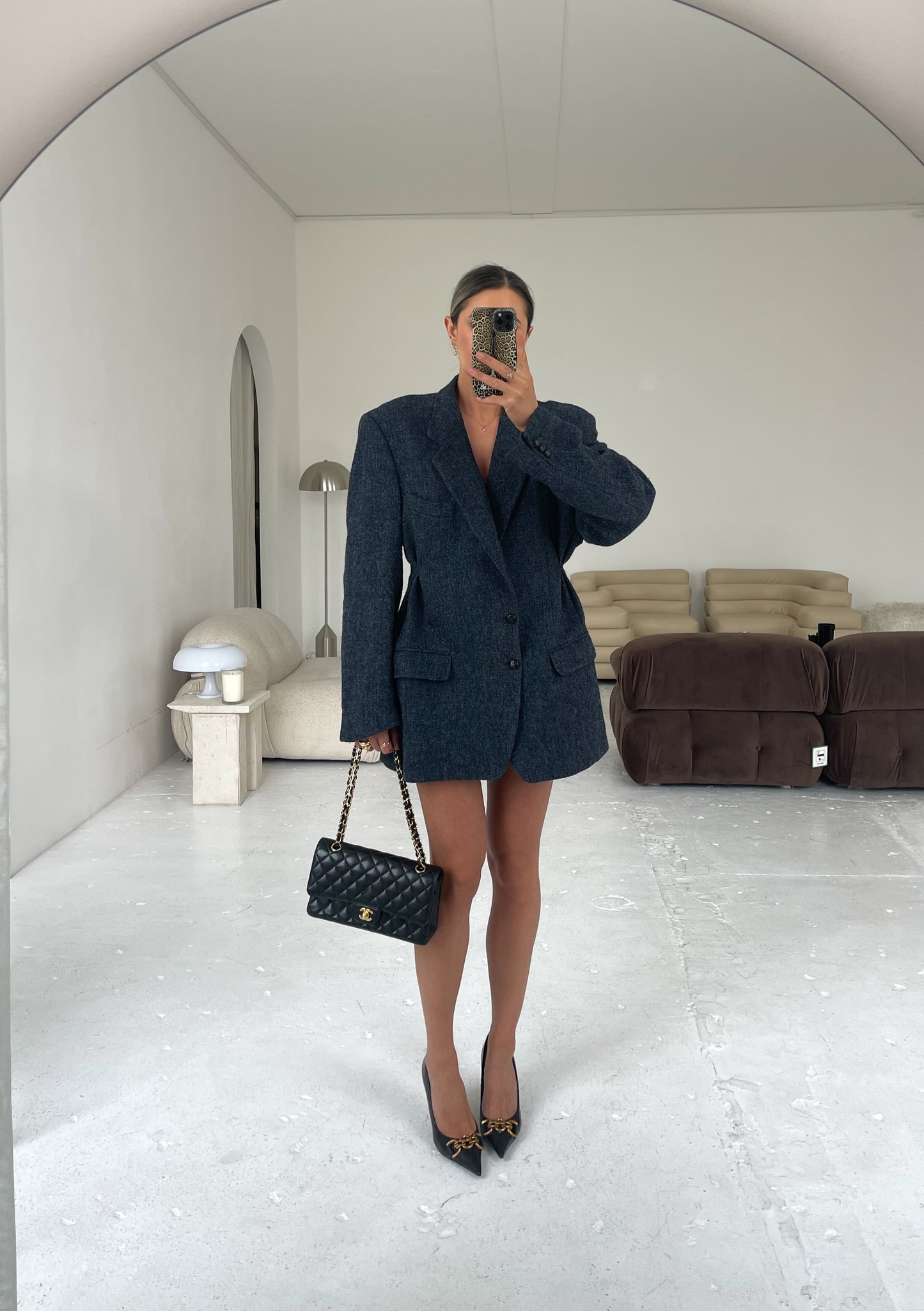 The Chelsea - Navy Wool Blazer Dress