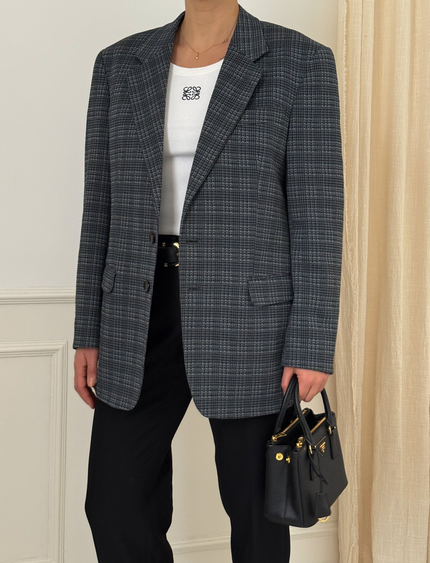 Vintage Checked Blue Blazer