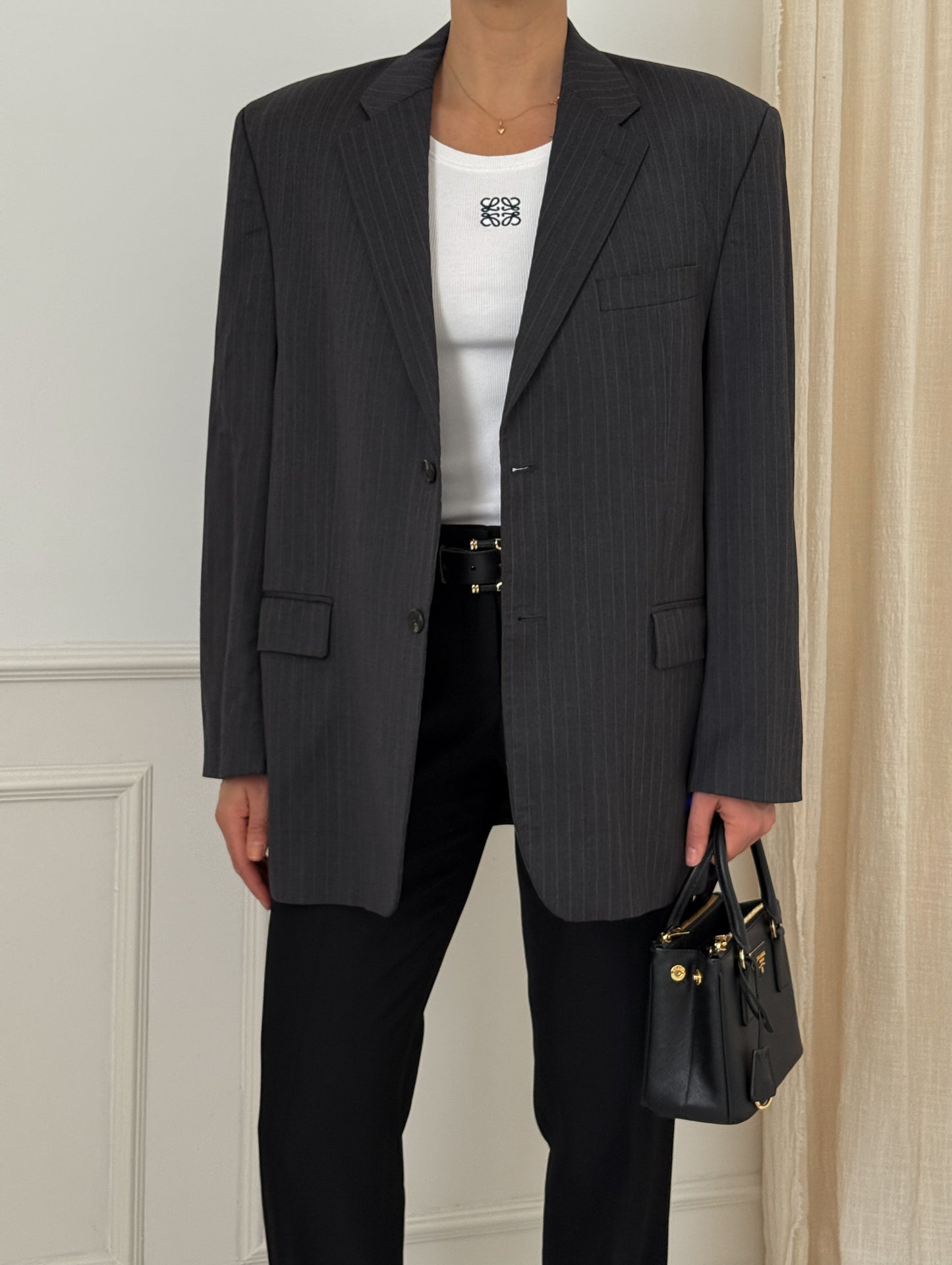 Vintage Ralph Lauren pinstripe Grey Blazer