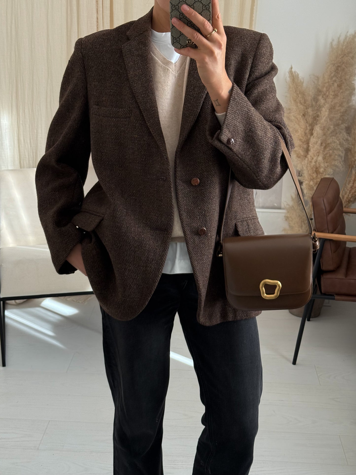 Vintage Brown Wool Blazer