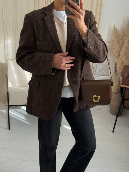 Vintage Brown Wool Blazer