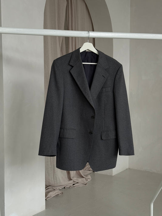 Structured Grey Wool Blazer