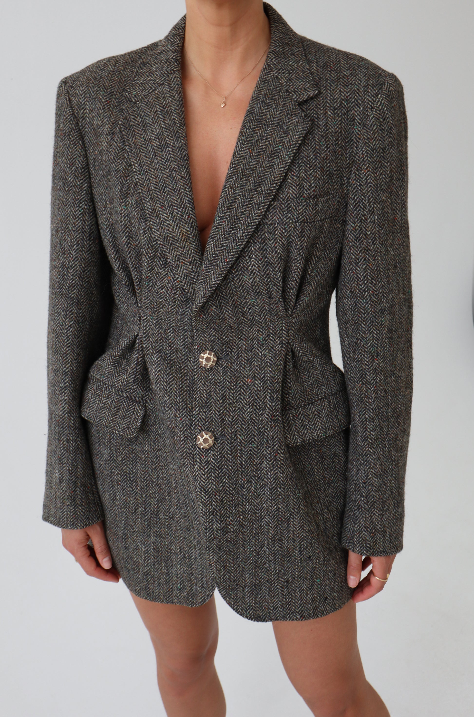 brown herringbone dress Molly New York Dress Women's Size 2 Brown Tweed Herringbone Strapless