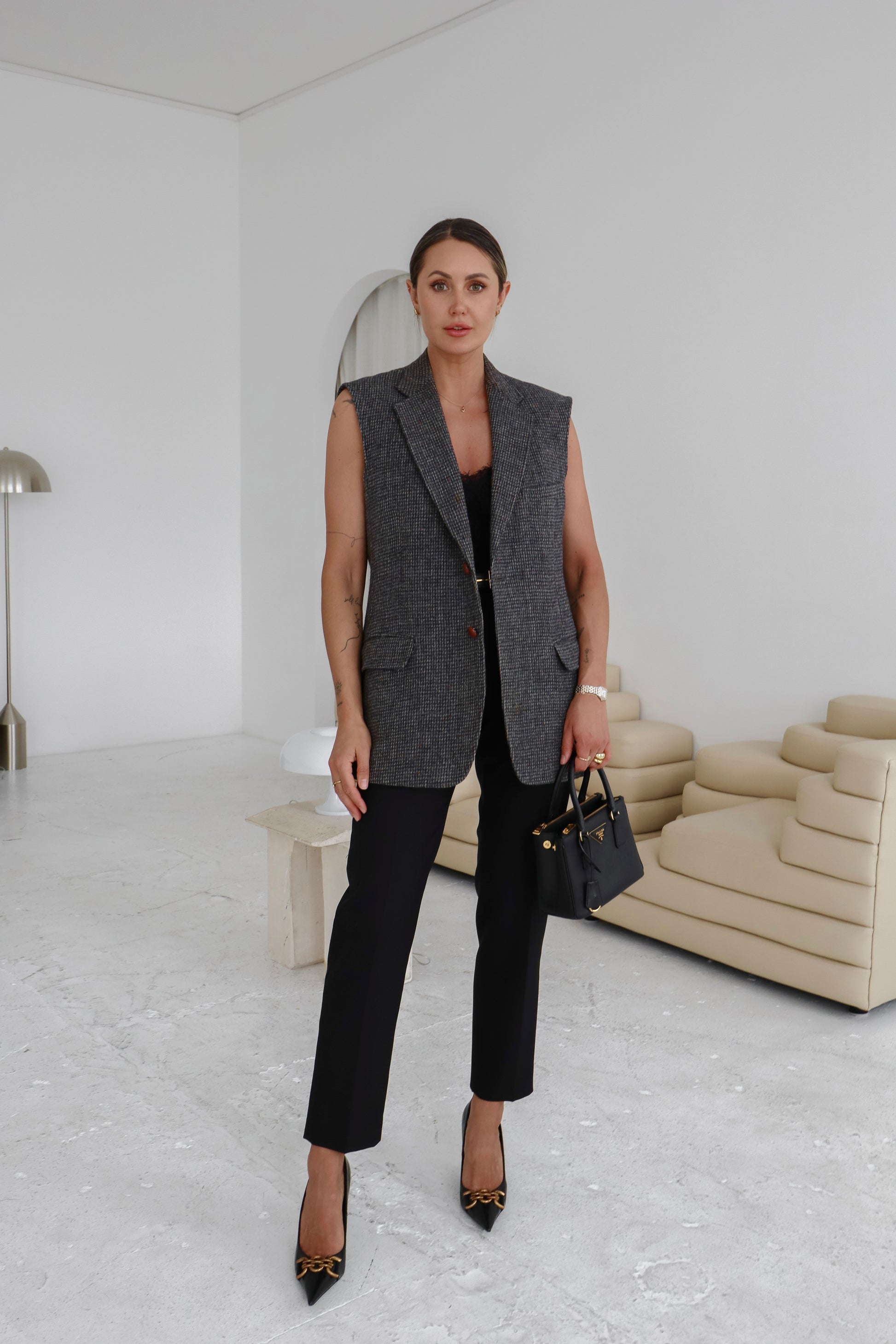 Vintage Wool Tweed Waistcoat – More Amore Atelier - Main Image