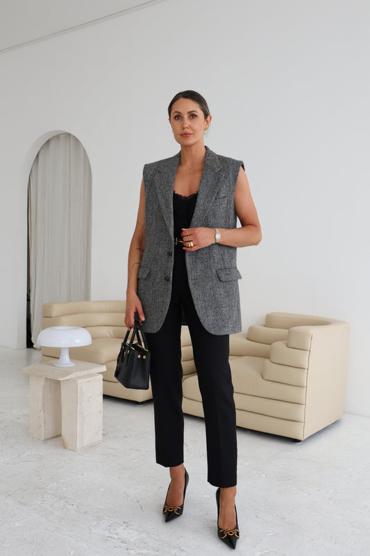 Vintage Grey Wool Waistcoat