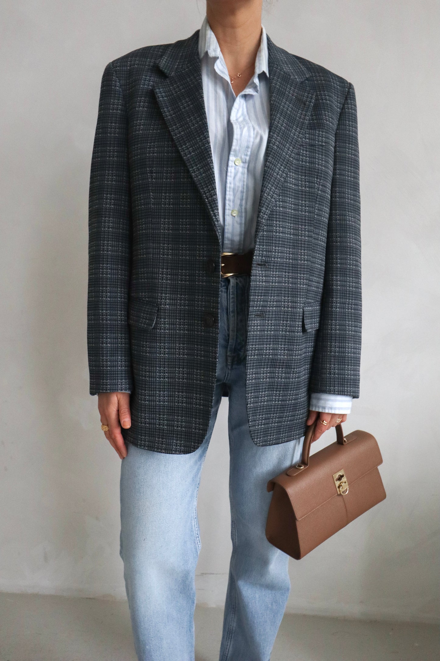 Vintage Checked Blue Blazer