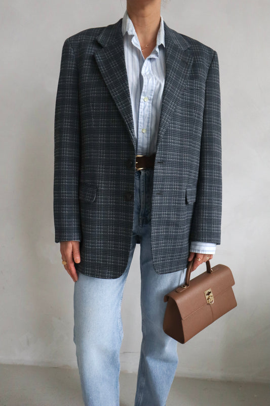 Vintage Checked Blue Blazer