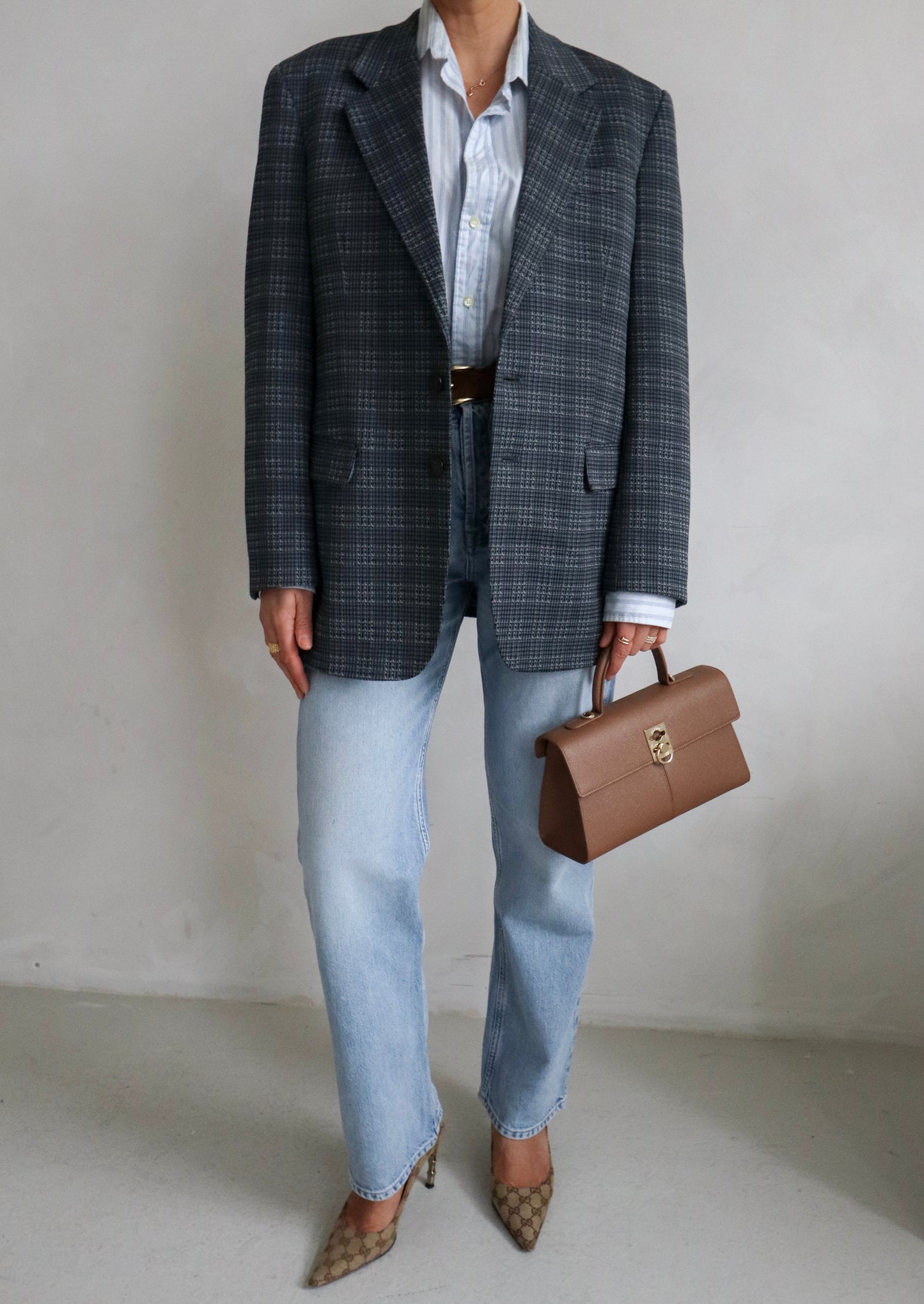 Vintage Checked Blue Blazer