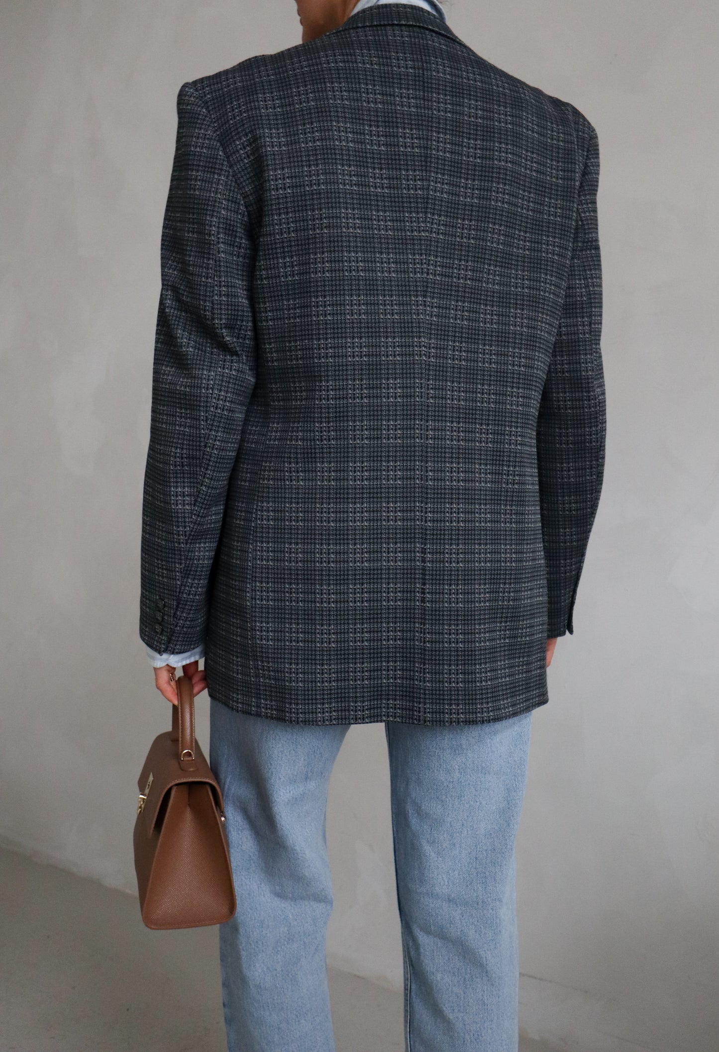 Vintage Checked Blue Blazer