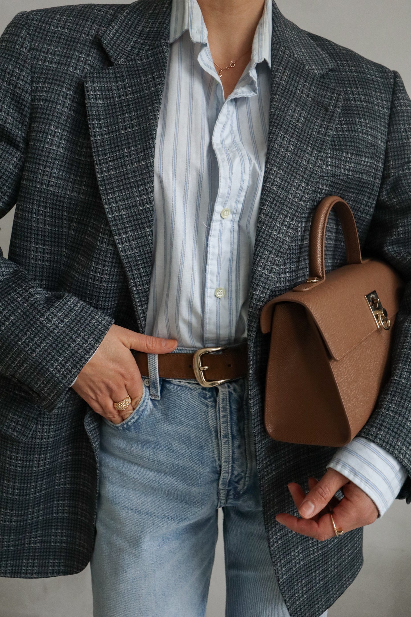Vintage Checked Blue Blazer