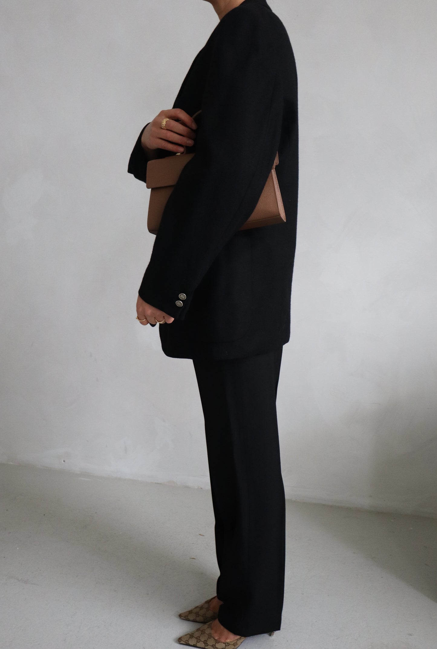 Vintage Designer Black Wool Blazer