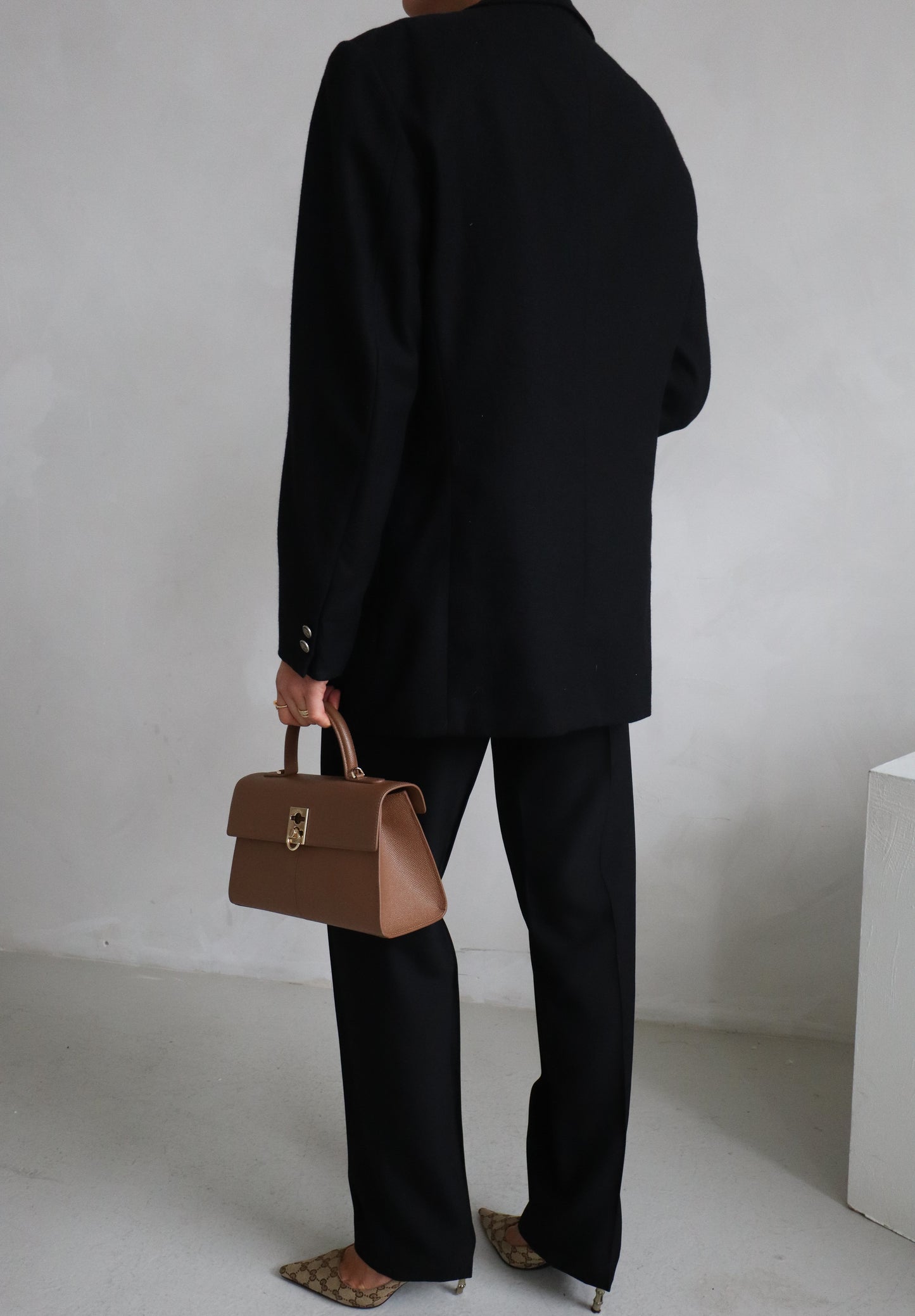 Vintage Designer Black Wool Blazer