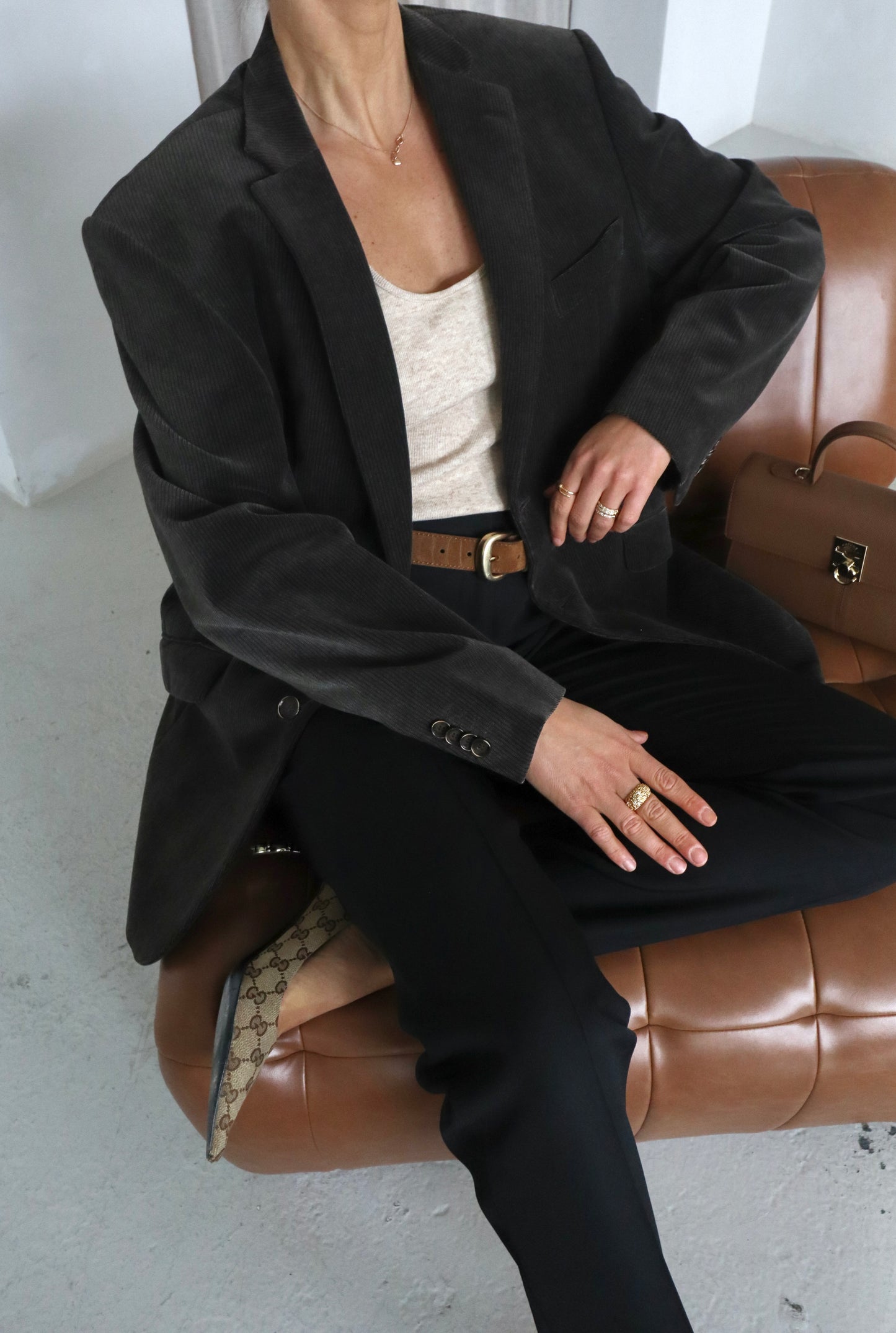 Vintage Oversized Velvet Blazer
