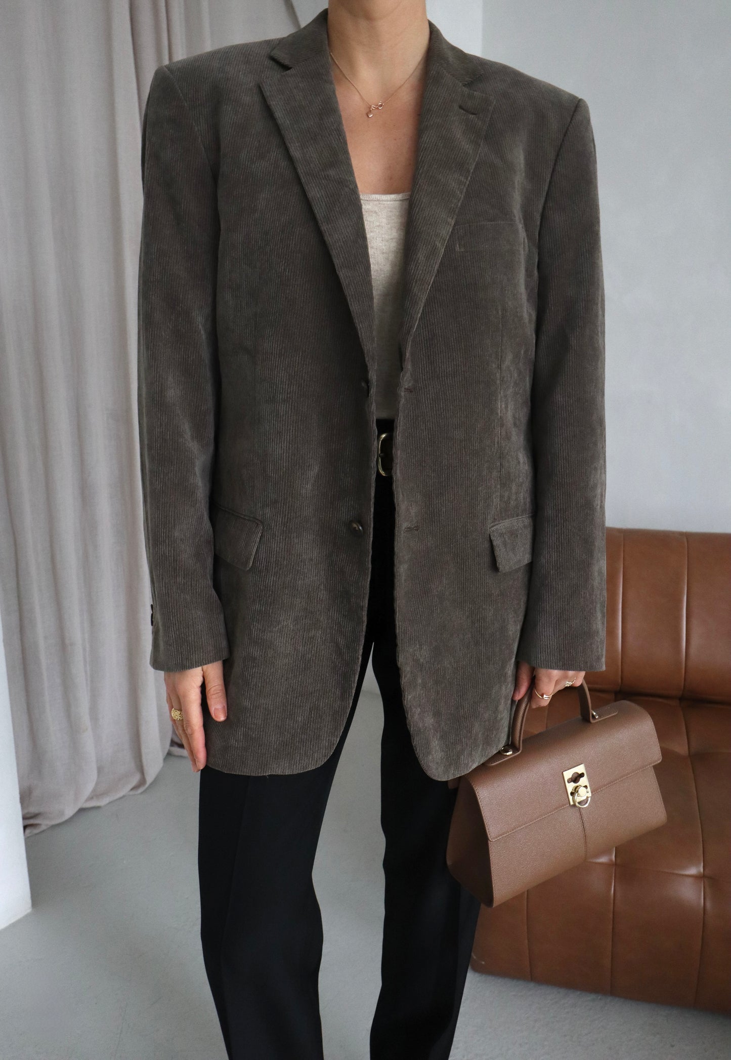 Vintage khaki oversized blazer