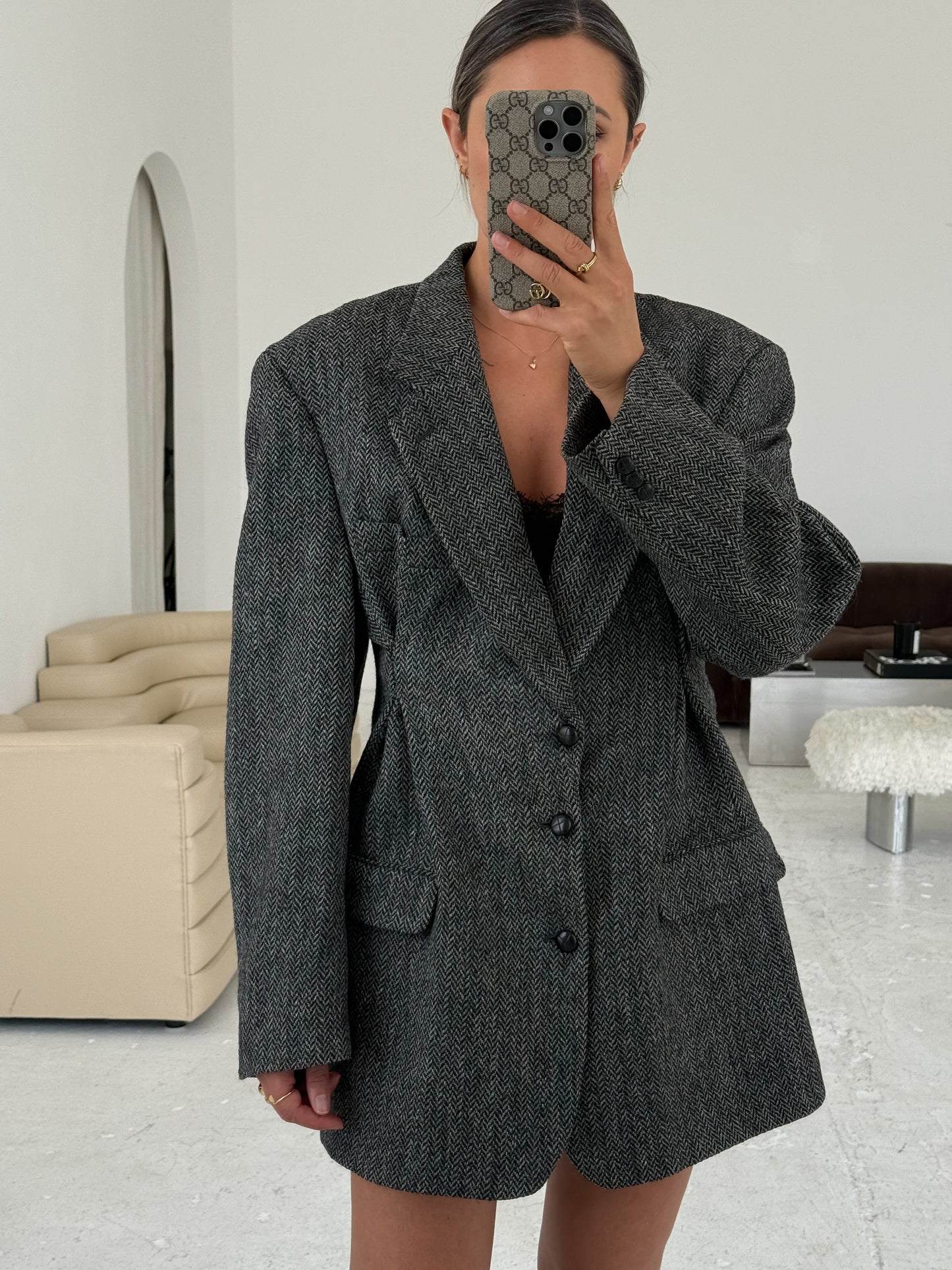 The Mayfair - Herringbone Blazer Dress