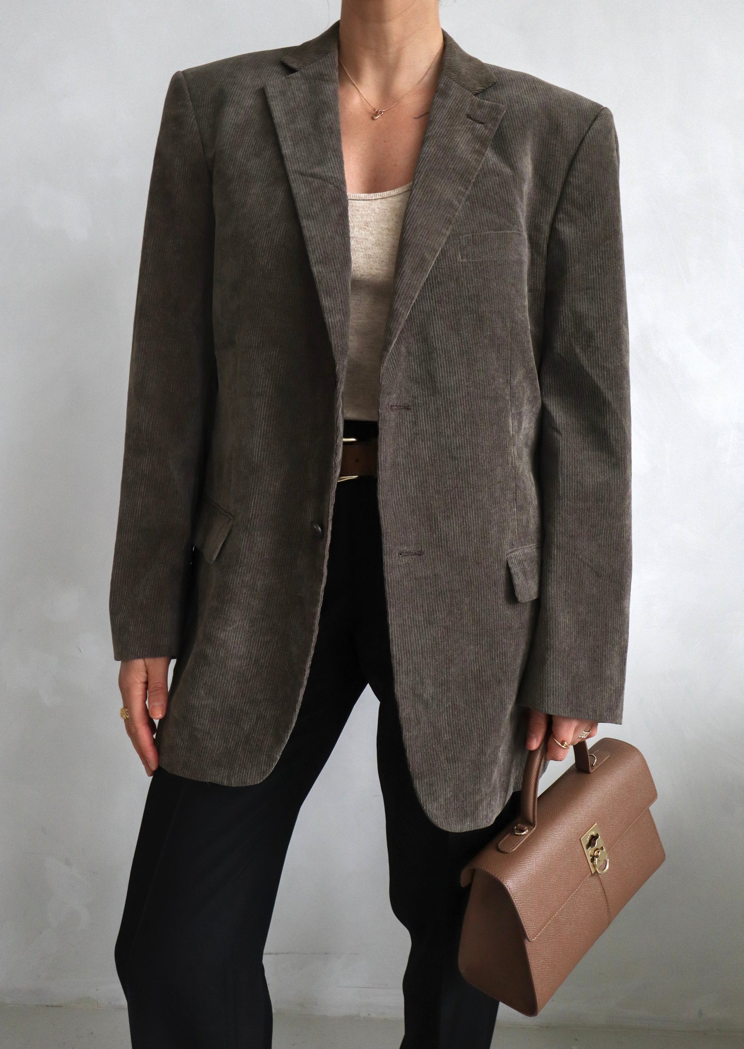 Vintage khaki oversized blazer