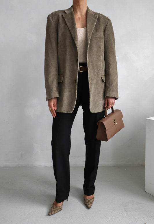 Vintage Corduroy Beige Blazer