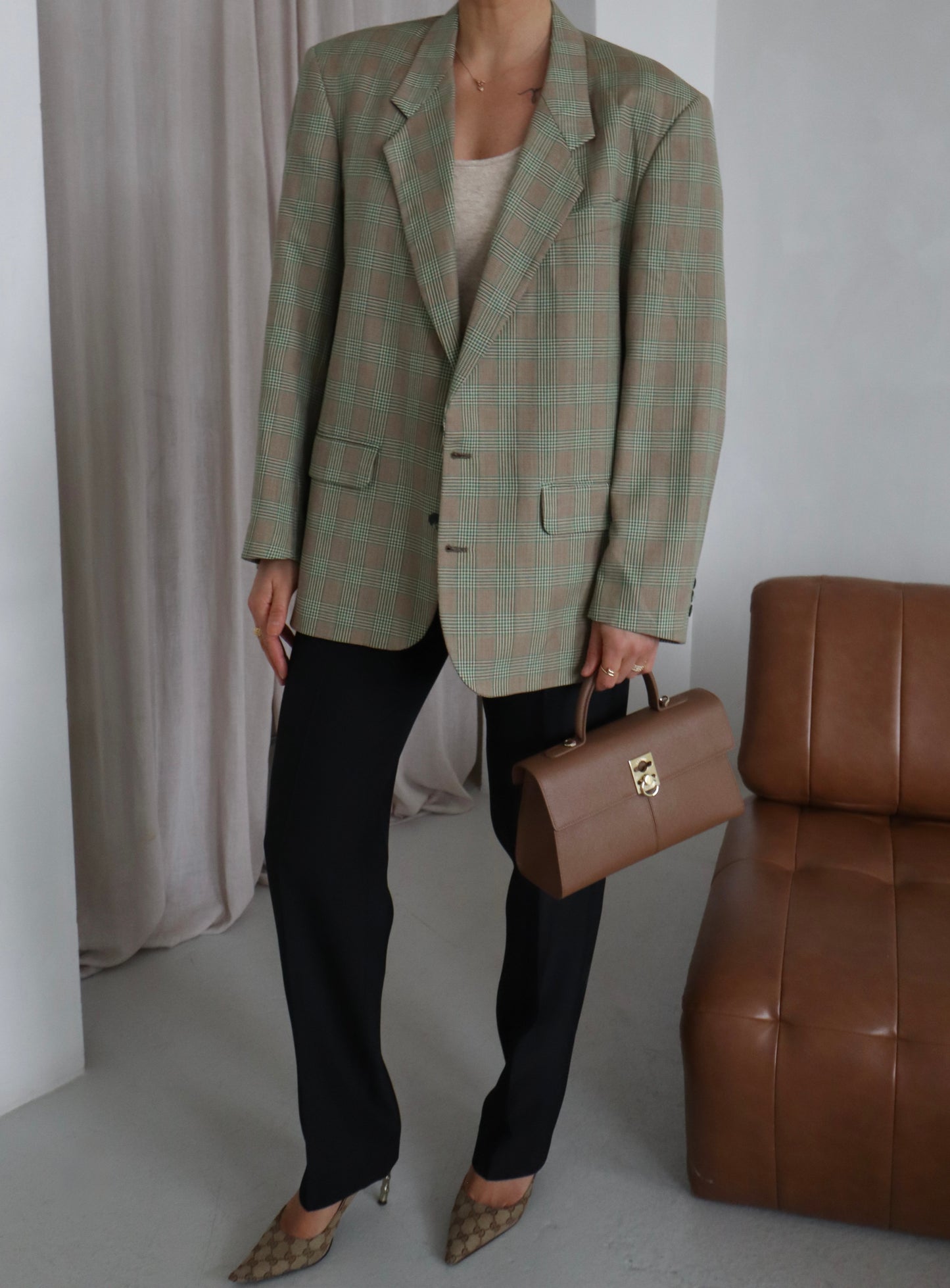 Oversized Checked Blazer