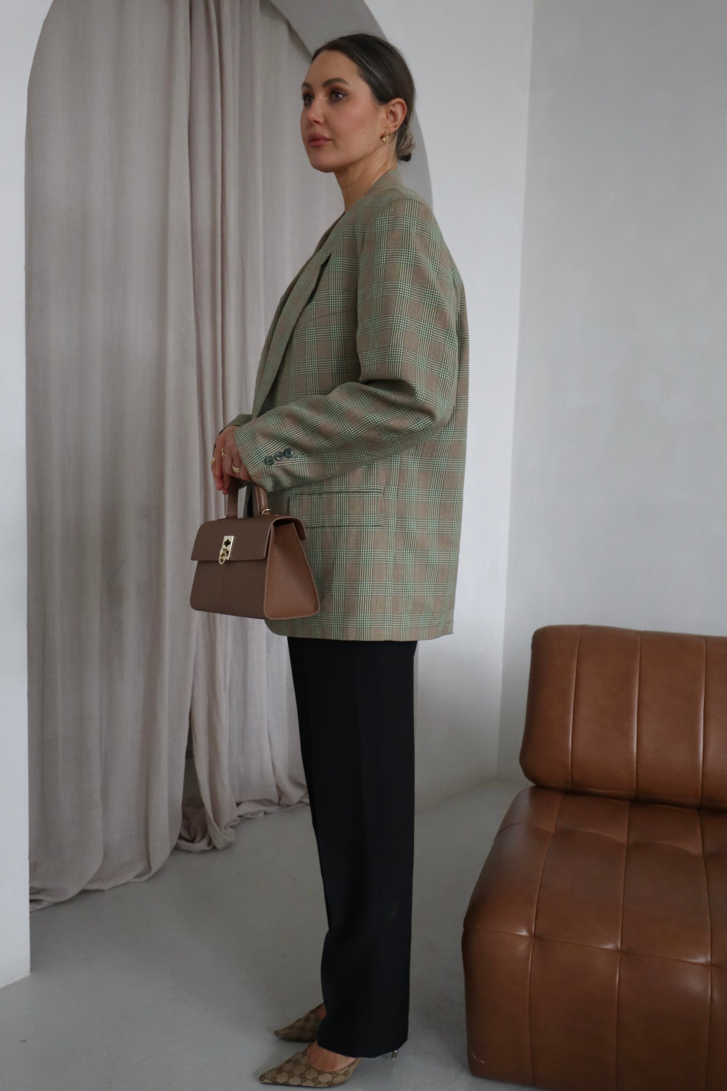 Oversized Checked Blazer
