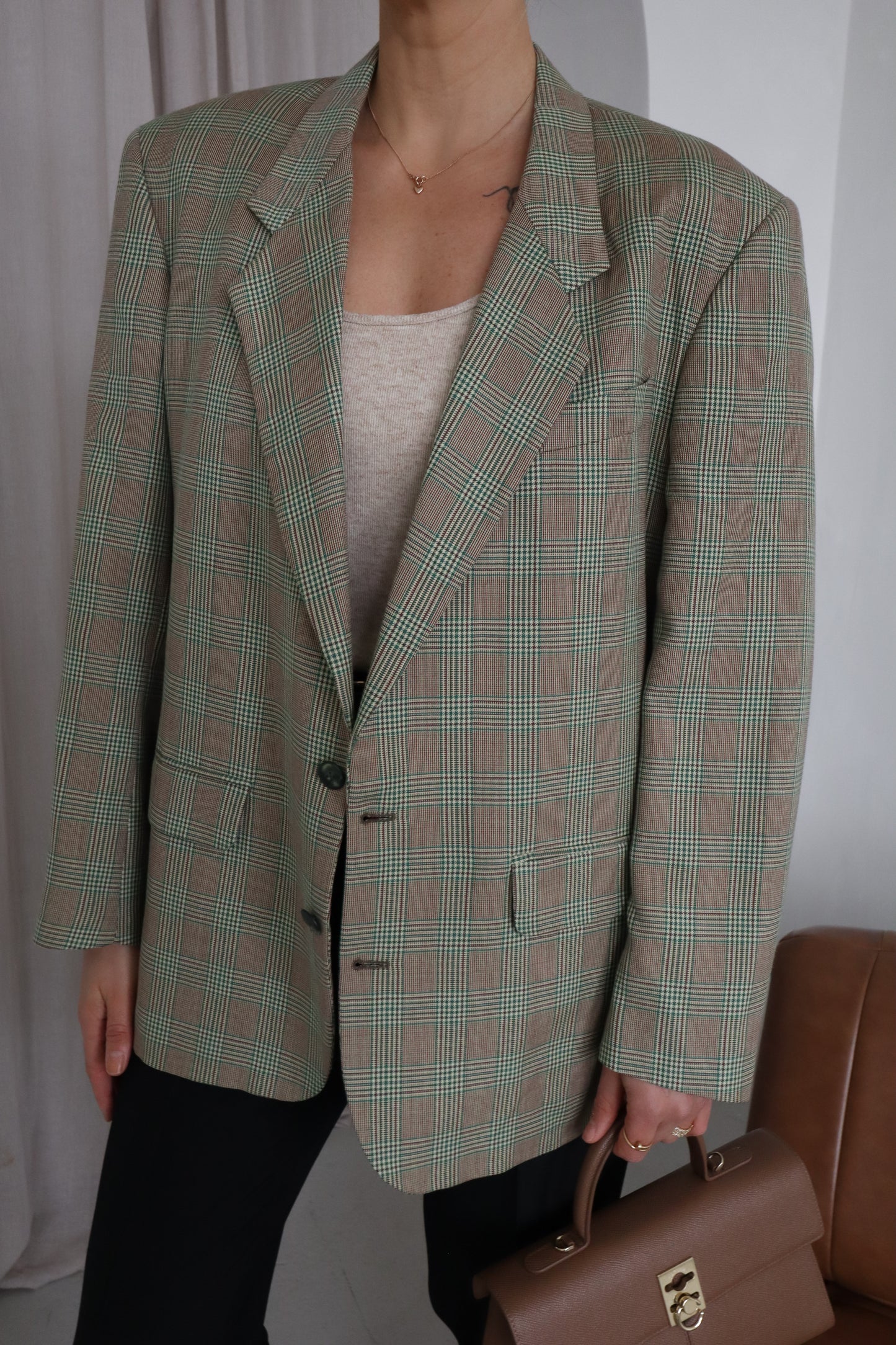 Oversized Checked Blazer