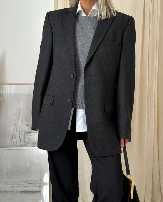 Vintage Dark Grey Oversized Blazer