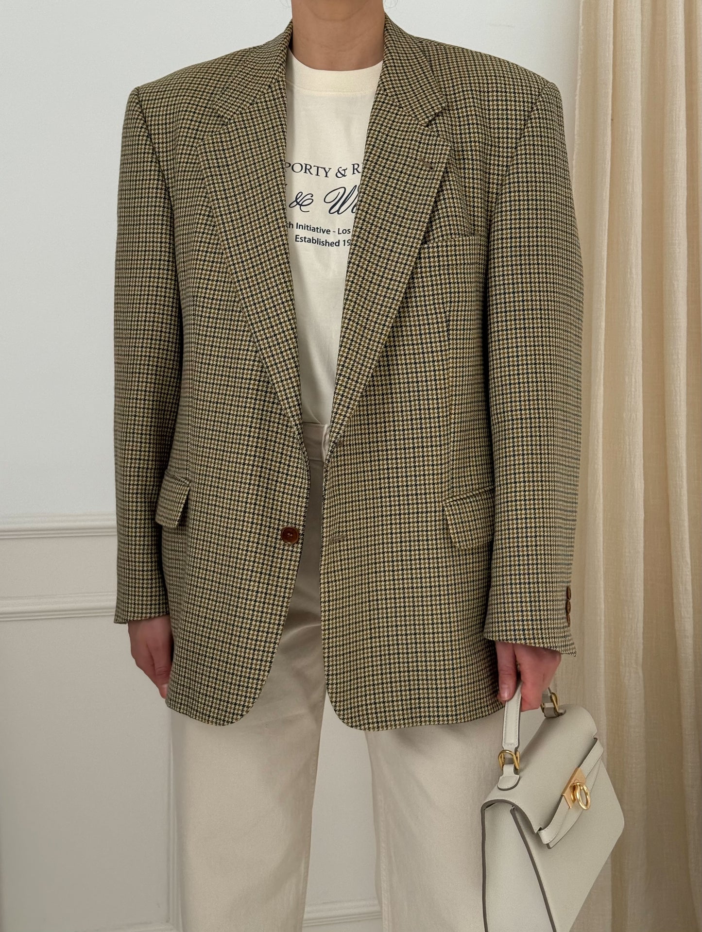 Vintage Wool Houndstooth Blazer