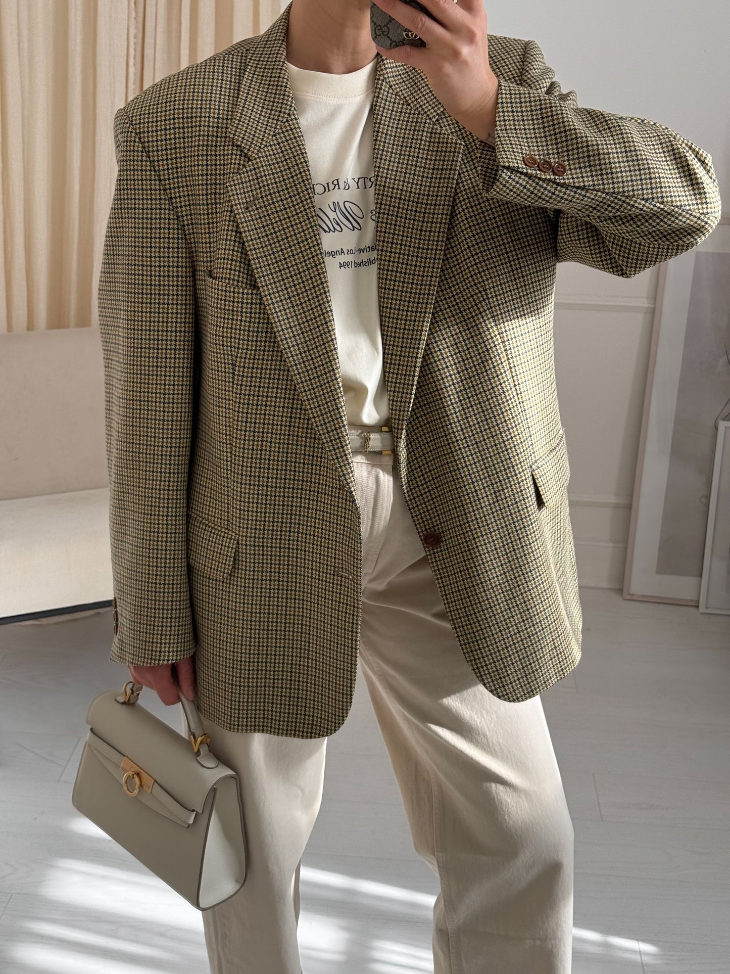 Vintage Wool Houndstooth Blazer