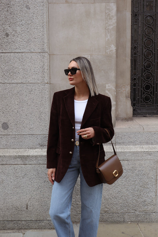 Chocolate Brown Corduroy Blazer