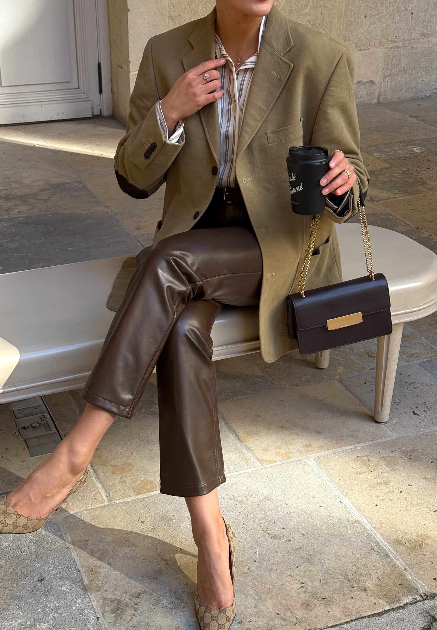 Vintage Velvety Khaki Blazer